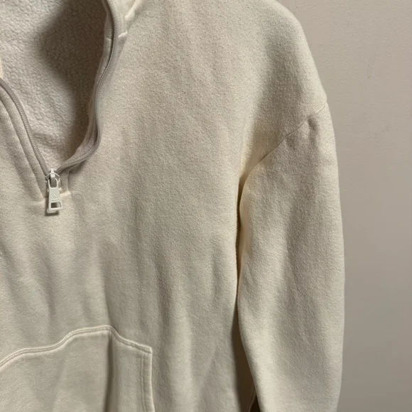 Beyond Yoga Recharge 1/4 Zip Pullover Sweater in Cream- Size XS - Picture 3 of 9